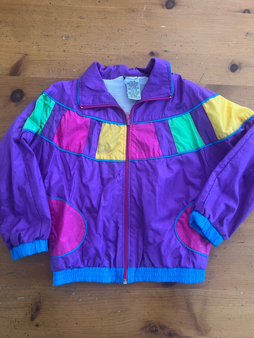 Kids Purple Colorblock Windbreaker Jacket
